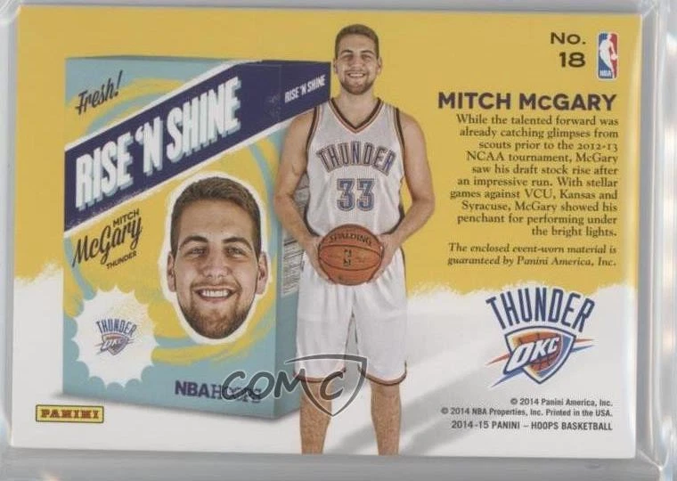 2014-15 NBA Hoops Rise 'N Shine Memorabilia Prime /25 Mitch McGary #18 Rookie RC - Image 2 of 2