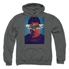 Batman Vs Superman Superman Poster Mens Hoodie Charcoal Officially Licensed