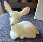Fenton Art Glass Satin Glass Fawn Figurine Signed by S. Stevens  , 3.5" X 3.5"