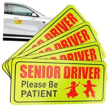4 PCS Senior Driver Stickers, Senior Driver Car Magnet, Reflective Magnetic
