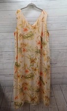 Y2K Floral Sheath Maxi Dress 24W Lined Day Cottagecore Stag Sleeveless Peach 