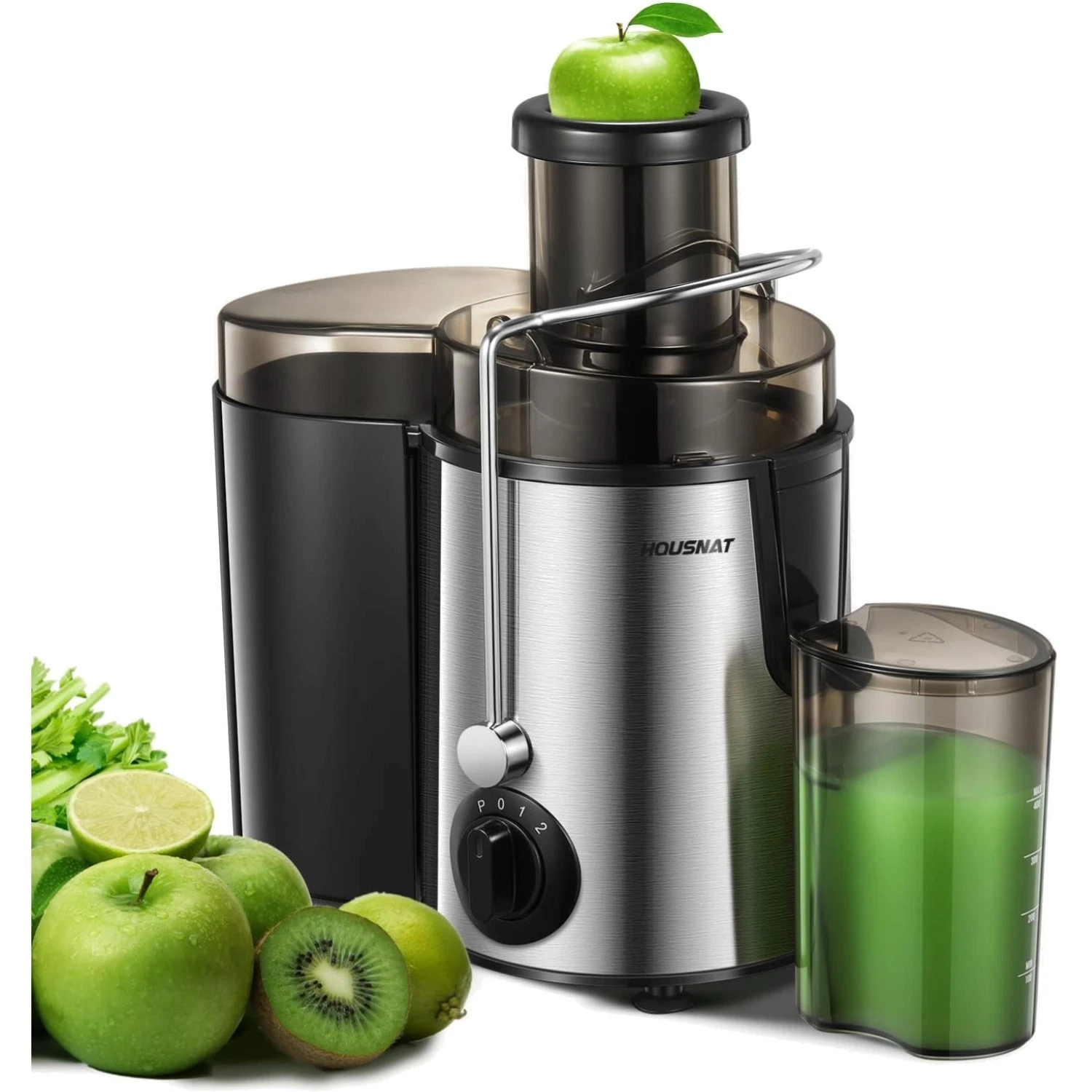 Quick Juicer Machine with 3-Speed Settings & 1.6L Collector - Ideal for Families