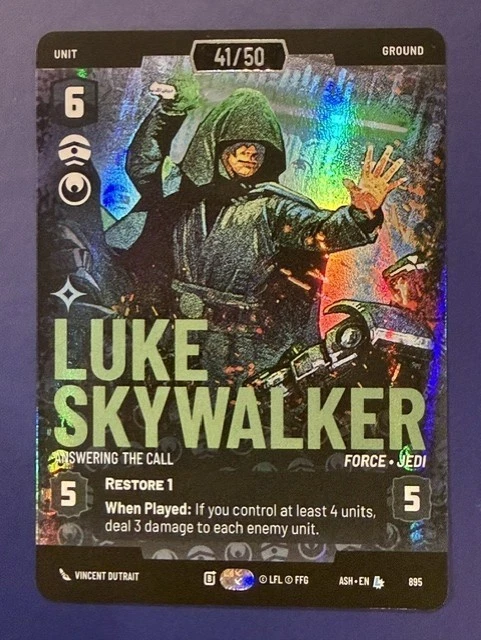 Star Wars SWU LUKE SKYWALKER Serialized /50 -Answering The Call Prestige Foil NM - Image 4 of 4