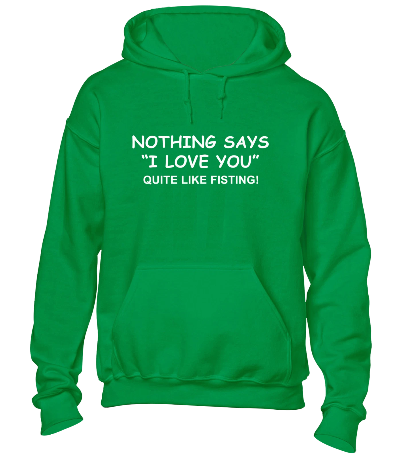 RHUDE FELPA CON CAPPUCCIO NOTHING SAYS I LOVE YOU PUGNO DIVERTENTE SCHERZO RUDE TOP REGALO COOL NUOVA