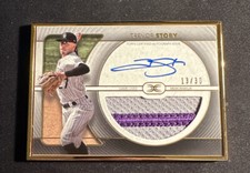 2021 Topps Definitive TREVOR STORY Gold Framed Patch Auto /30