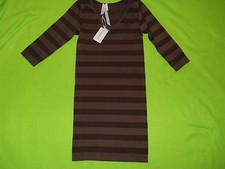 NWT~ Striped Brown Knee length ~ Long Sleeve Dress ~ One Size ~ MSRP $39.99 _