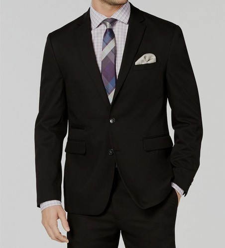 Vince Camuto Men's Slim-Fit Stretch Wrinkle-Resistant Suit Jacket Black-38S