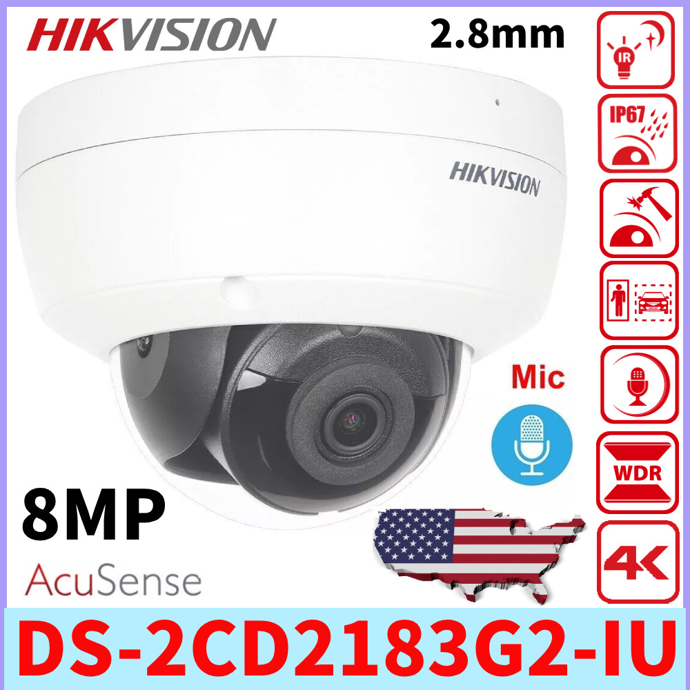Hikvision DS-2CD2183G2-IU 4K 8MP AcuSense POE IP Camera with Built-in MIC