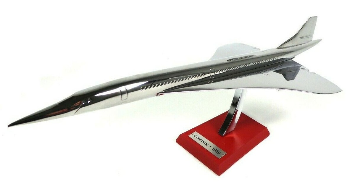 Concorde aérospatiale 1969 1:200 scale (30cm) Silver Chrome
