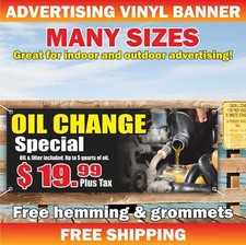 OIL CHANGE Advertising Banner Vinyl Mesh Sign Tune Ups Filter Auto Repair Shop