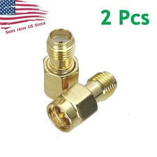 2Pcs SMA Female Jack to SMA Male Plug Straight RF Coaxial Adapter Connectors 2X