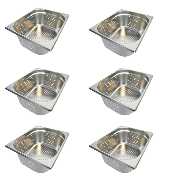 Acmax 6 StüCk Gn 1/2 GastronormbehäLter Gn BehäLter Edelstahl 9,5 Liter Tiefe 15-image