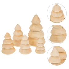 5PCS Christmas Tree Design Adornment Unique Wood Craft Christmas Tree Decor New