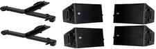 4X RCF HDL 10-A Active 1400W Amplified Club Speaker w/ 2X FB-HDL10-LIGHT Flybar