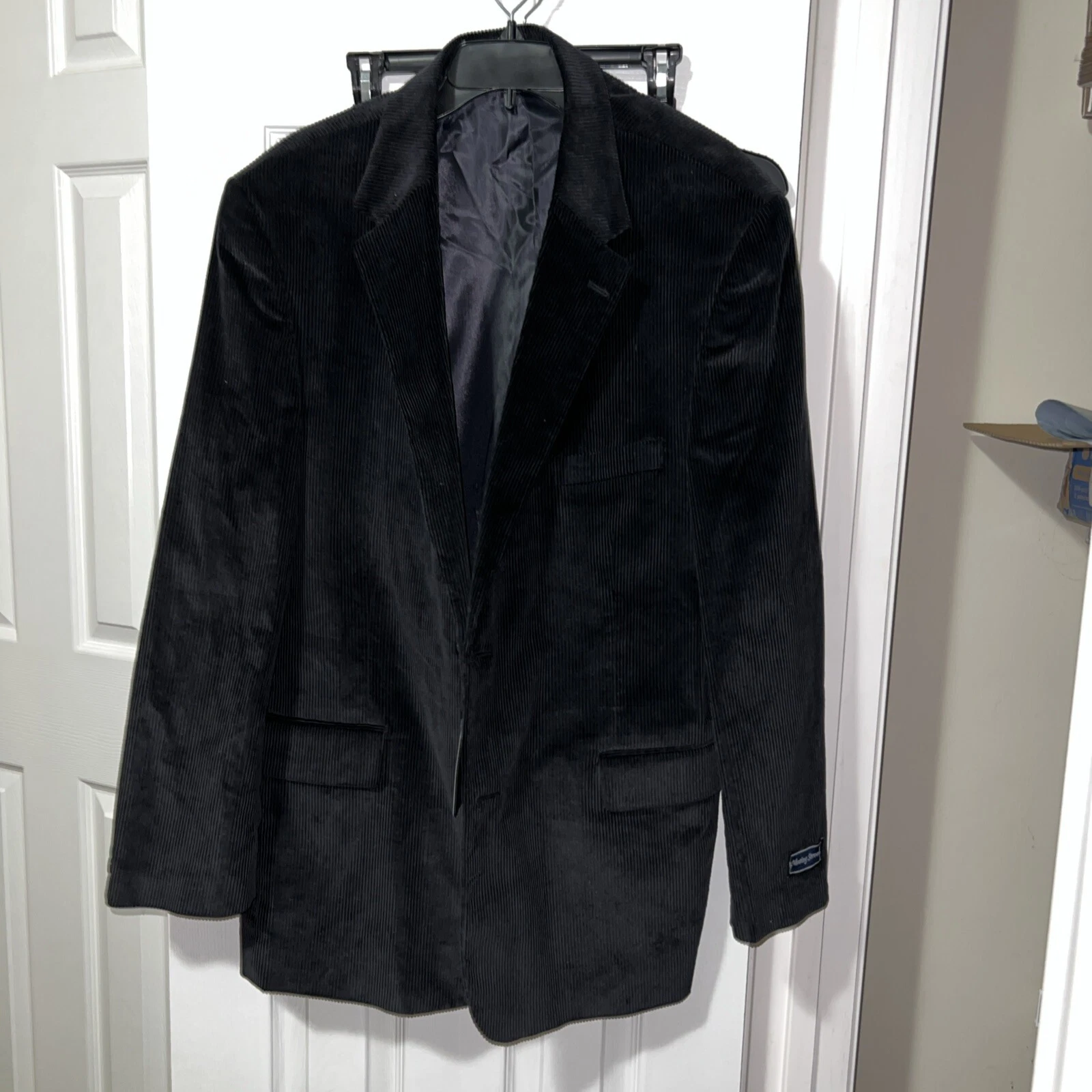 Vintage NWT Meeting Street Black Corduroy Sport Coat Size 48 Med/Reg