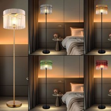 Lampadaire Luminaire de Salon Métal Baguettes Verre Rétro LED H 152 CM