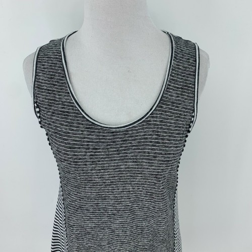 Splendid Linen Stripe Tank Dress S Small Gathered Back Silhouette Contrast ALine - Picture 4 of 9
