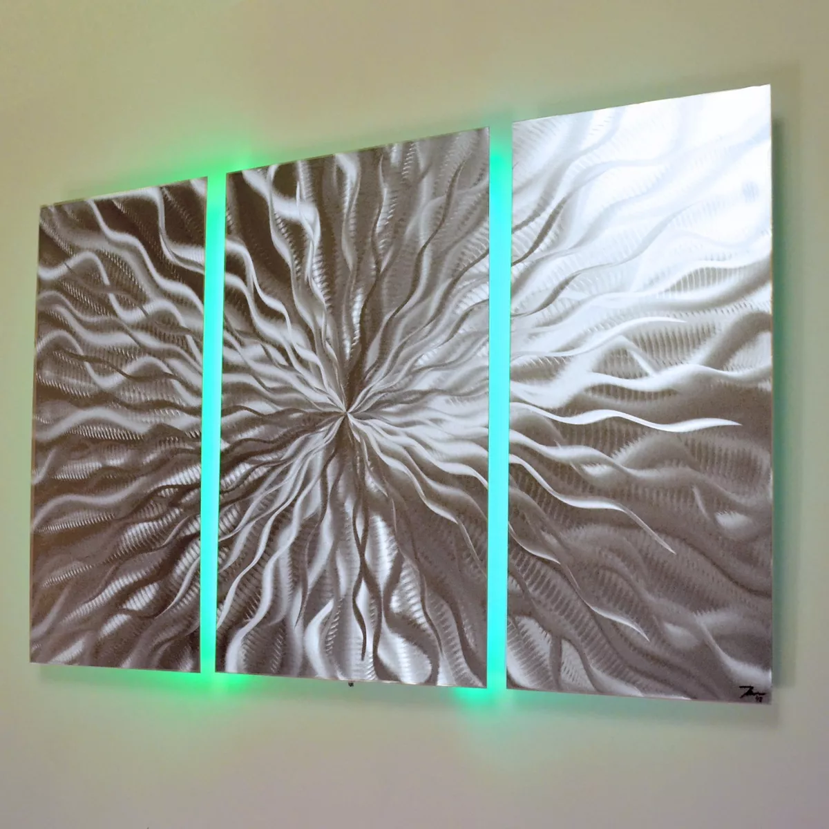 Du bliver bedre appel Ung Modern Abstract Metal Wall Art Color Changing LED Lighting Painting Home  Decor | eBay