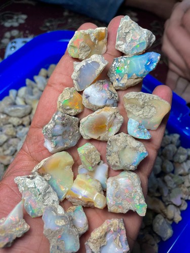 Large Opal Rough Parcel A Grade 10 Pieces Natural Ethiopian Welo Fire Opal Raw - Picture 12 of 17