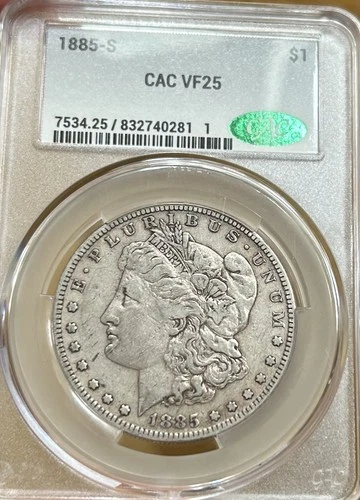 1885-S Morgan Silver Dollar CAC VF25