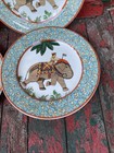 4 World Market Voyage ELEPHANT 8.75" Salad Snack Plate Earthenware Portugal Boho — photo 8