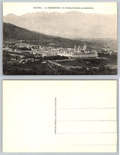 Monasterio Escorial y Pueblo España Postal Hauser y Menet Fototipia
