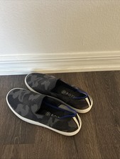 Rothy  s The Original Slip On Sneaker Sz 8 Grey Black Knit Camo Preppy MINT