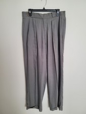 Vintage Giorgio Armani Linen Blend Pants Women Size 34 High Waisted Pleated