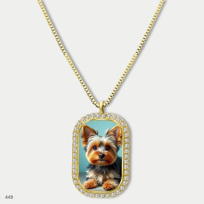 Gorgeous Cute Yorkie Yorkshire Terrier Dog Fashion Pendant Necklace Chain Printe