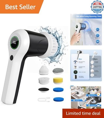 Advanced Cordless Spin Scrubber with Battery Display for Effortless Cleaning