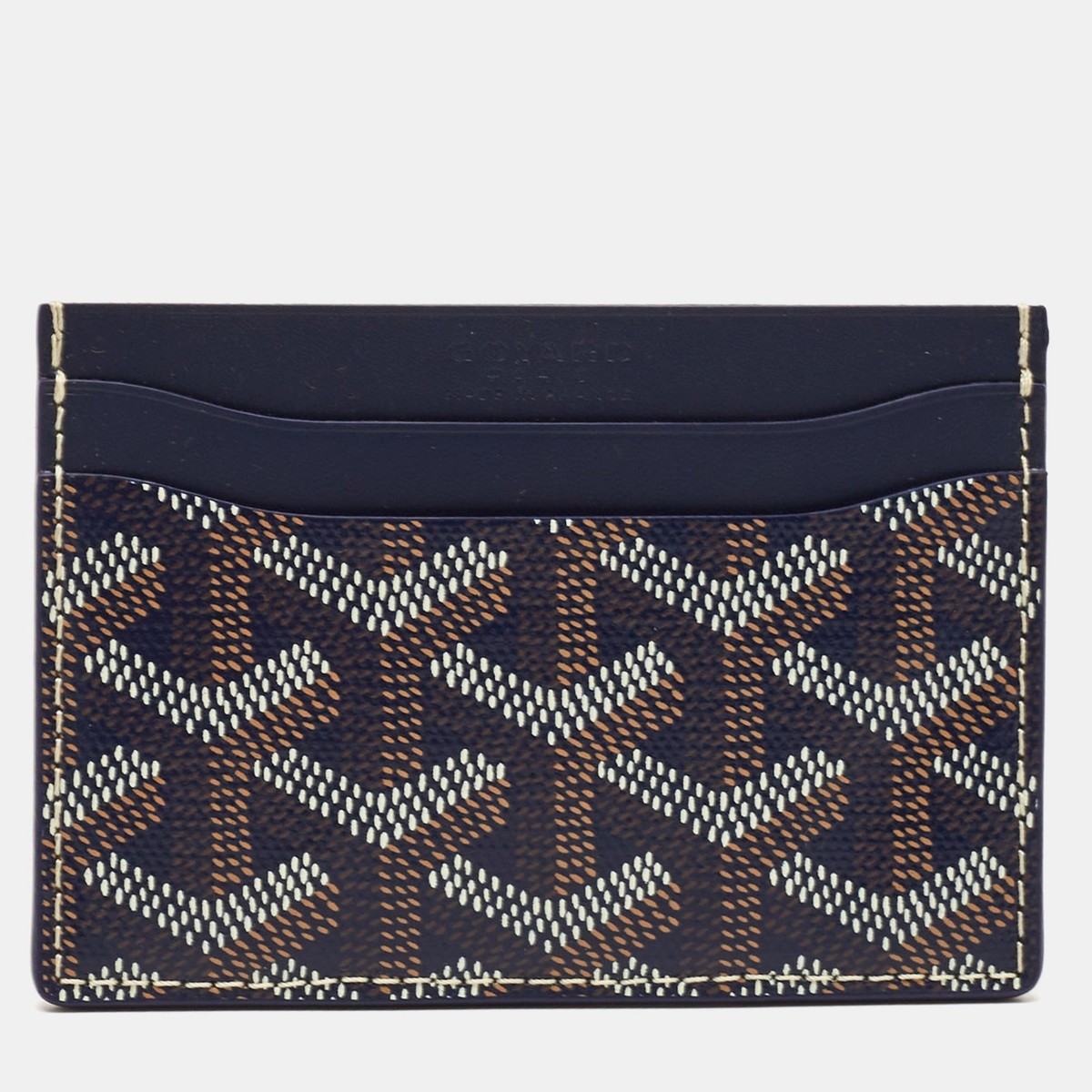 Goyard Navy Blue Goyardine Coated Canvas and Leather Saint Sulpice