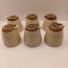 Olympia Kiln Milk Jugs Creamers x 6 in Sandstone Porcelain - 6.5cm Tall - 96 ml