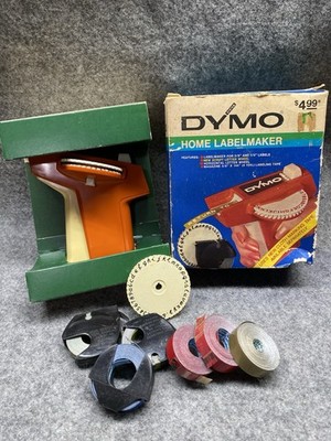 Vintage DYMO Home Label Maker w Extra labels in Original Box/Display Box New Old