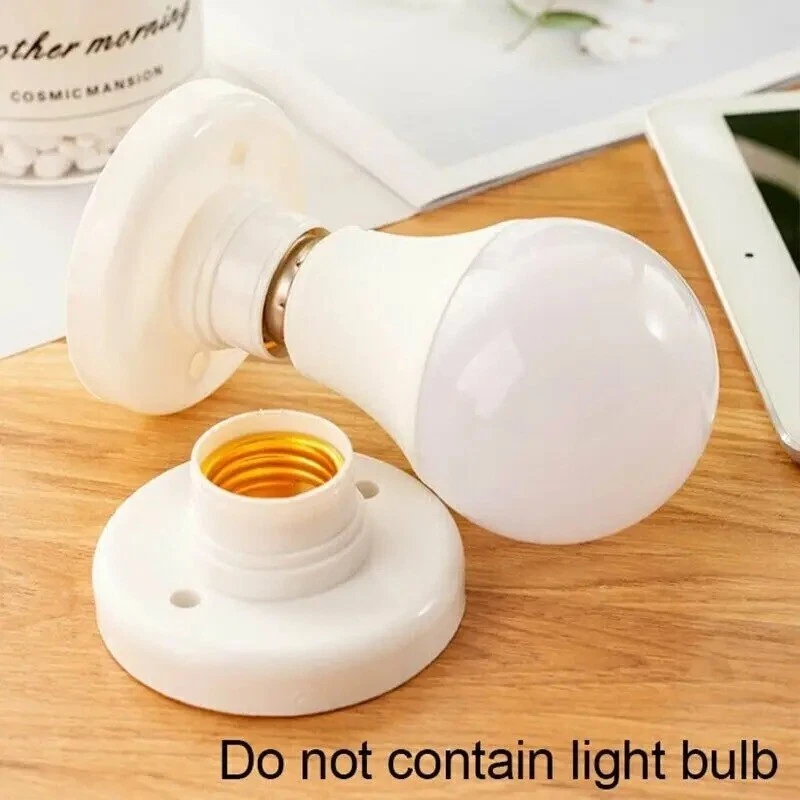 Soporte de bombilla de tornillo E27 blanco con base de lámpara de enchufe de luz de techo 6A iluminación para el hogar