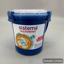 Sistema Microwave Soup Mug 656ml 22.1oz Blue Vented Lid Clip Lock BPA Free