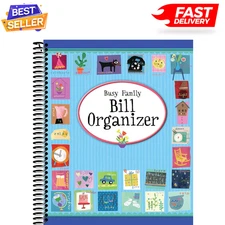 Bill Expense Organizer Spiral Bound Holder Book with Pockets Organize Planner