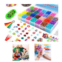 Inscraft Loomband Set 28 Farben 600 Clips 52 ABC Perlen