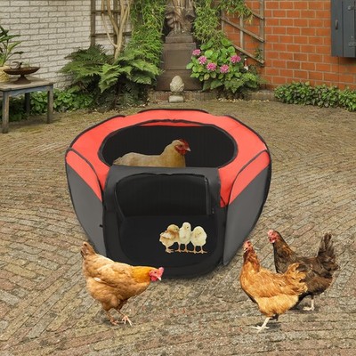 Chicken Brooder Box for Chicks Black and Red Chick Box Kit with Ground SpikesBag