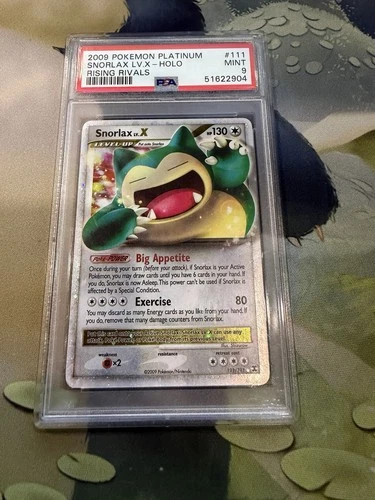 PSA 9 Snorlax LV X Holo Rising Rivals #111 Pokemon Platinum 2009