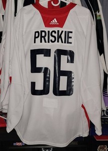 Chase Priskie Washington Capitals Practice Worn Jersey Size58 Hershey Bears