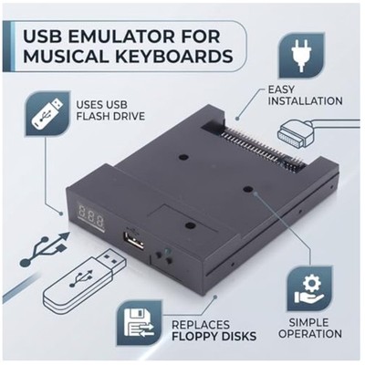 Black 3.5 Inch USB Floppy Emulator for Vintage Computers