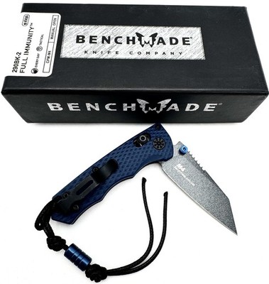 Benchmade 290BK-2 Full Immunity AXIS CPM-M4 Blue Aluminum Folding Knife USA New
