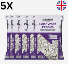 5 x Suburban Stone Large Polar White Pebbles - 20KG Each - Free Delivery