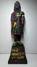 OLD HONESTY 5¢ CIGAR Indian Chief 13” Tall Cast Iron Tobacco Coin Bank
