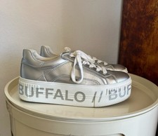Buffalo Sneaker vegan plateau silber weiß rave party festival