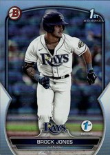 2023 Bowman 1st Edition Brock Jones #BPPF-115 Sky Blue Foil Tampa Bay Rays 27P