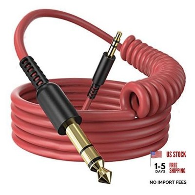 6.35mm to 3.5mm 6.6-9.8FT Stereo Adapter Cable Compatible with AMPs, Black Red