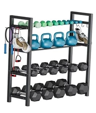 Adjustable Dumbbell Rack, Weight Storage Stand Holder for Black 4 tier