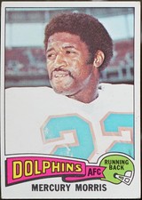 1975 Topps Football Mercury Morris #475 VG