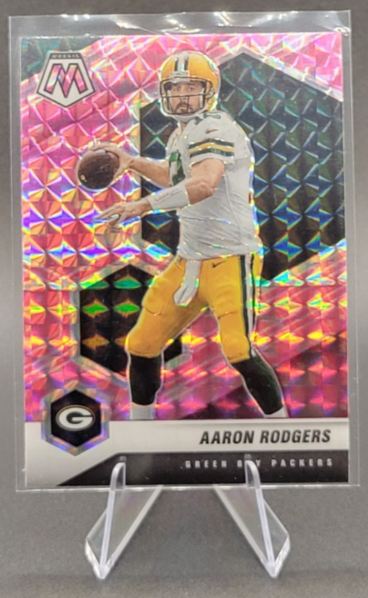 Aaron Rodgers 2021 Panini Mosaic No.79 Packers Pink Camo Mosaic - Near Mint